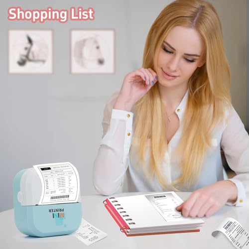 Image of Tommax Bluetooth Inkless Thermal Printer & Sticker Maker, Wireless Portable Print Pod for iPhone /Android, Notes, Kids Crafts, Journals - Includes 13 Rolls Paper