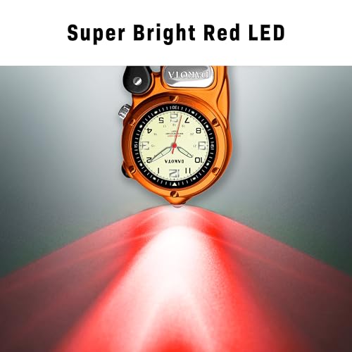 Dakota Mini Clip Microlight, Quality Pocket and Fob Watch, Premium Durability Outdoor Gifts for Men, Use for Fishing Hunting, and More, LED Flashlight, Clip on Watch - Image 6