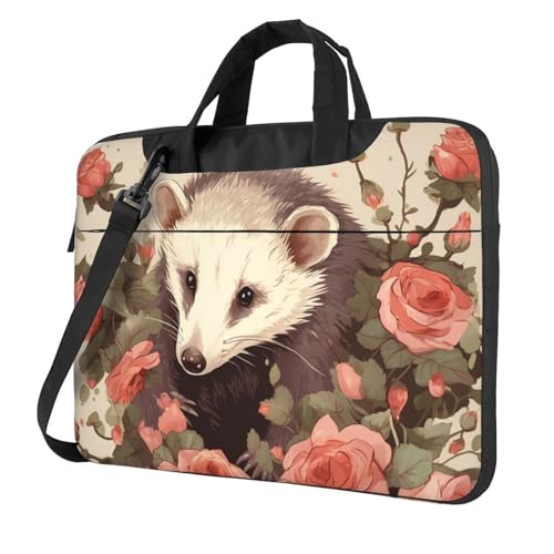 Housse ordinateur portable antichoc Opossum et Roses pour éviter les rayures
