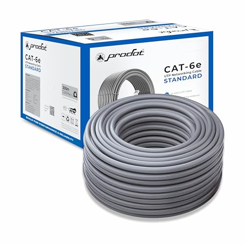 Image of ProDot Cat 6e 305 Meter Ethernet Cable /Lan Cable /Network Cable I High Speed 250MHZ I Weatherproof /UV Resistant I RJ45 Lan Cable I -10 To 60 Weather I Solid Conductor I 4 Pair Without Connector