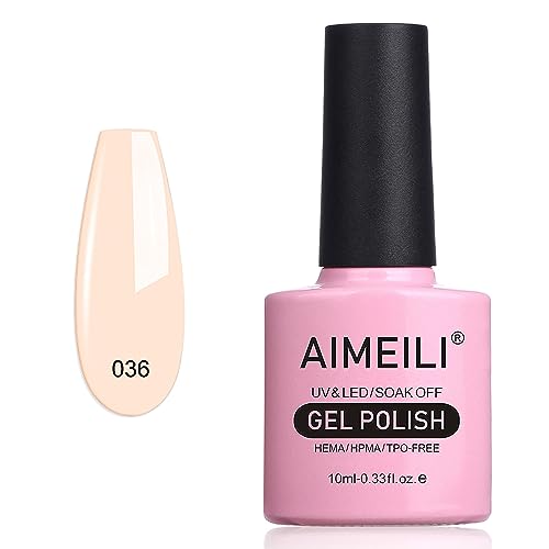 AIMEILI UV LED Gellack ablösbarer Gel Nagellack Gel Polish - Nude Soft Pink (036) 10ml