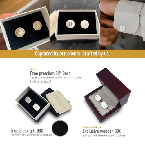 Mancuernillas personalizadas de oro con inicial miniatura 3