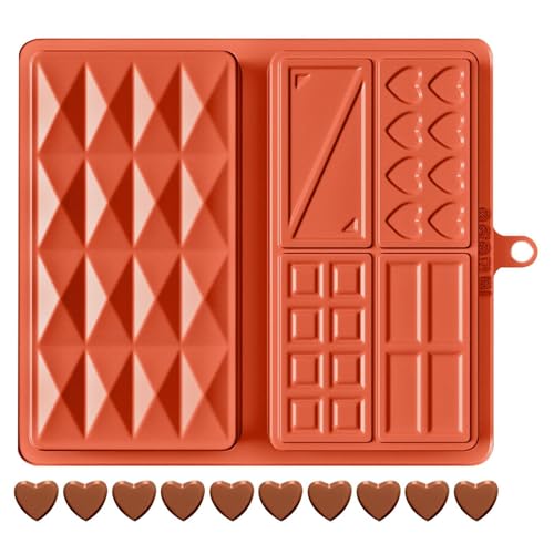 Molde de silicona para barra de chocolate, molde de chocolate antiadherente, fácil de liberar, molde de chocolate, molde de silicona para barras de chocolate caseras, moldes para caramelos, molde de