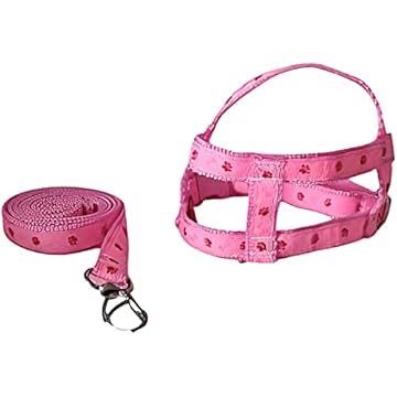 MY PET BRASIL Peitoral Para Cachorros N°3 Ajuste Fácil No Corpo Do Pet Pata Osso Coleira Peitoral Regulável Confortável E Resistente Rosa