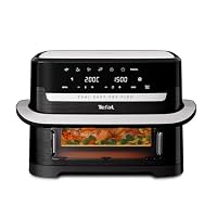 Tefal Easy Fry Flex 9L Air Fryer, Zone Divider, Viewing Window, Black | 9L Mega Basket or 5.5L Plus 3.5L Zones, 7 Modes, Crisp, Roast, Bake, Reheat, Dehydrate, EY9228G1