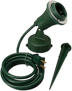 Woods 430 Outdoor Floodlight Fixture With Stake (6-Foot cord, 120V, Green)