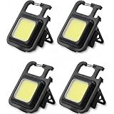 樹脂版４個　LED 投光器 COB 作業灯 COBライト ミニ投光器 ミニ懐中電灯 USB充電式 キーホルダー式 超ミニ 45g 小型 軽量 800ルーメン 高輝度 4種点灯モード IPX4防水 強力磁石付き 緊急照明用 アウトドア用 釣り キャンプ 登山 ランニング 防災 地震 停電 作業用 LEDライト アウトドア (マルチライト　ミニ型4個)