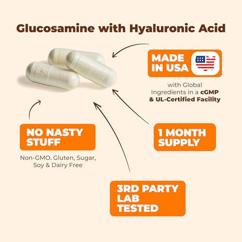 Glucosamine with Hyaluronic Acid, Black Pepper, MSM & Boswellia - 5-in-One Joint Support Supplement. Antioxidant & Inflammatory Support - Joint Health, Flexibility and Comfort. FSA Eligible 60 Caps - Image 5