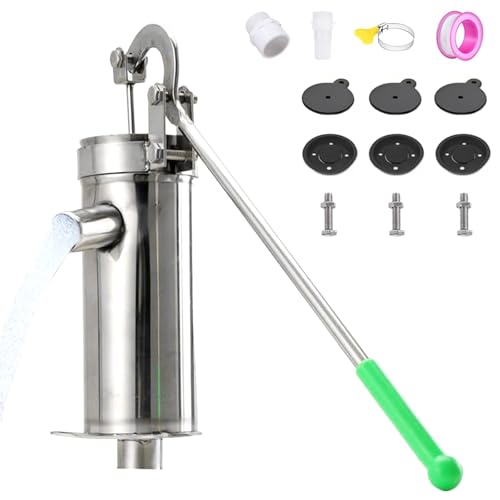 Pompe à Main de Puits,Pompe de Puits à Pression Manuelle,Pompe D'Aspiration en Acier Inoxydable,Pompe à Main de Puits Profond,Pompe à eau Souterraine,pour Maison,Cour,Jardin