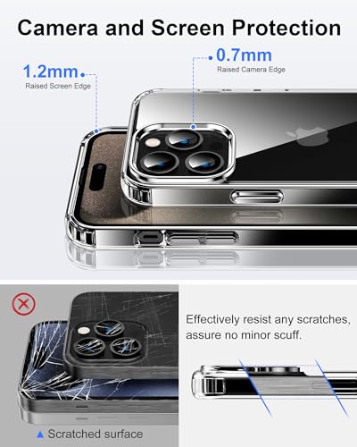 Image of HOOMIL Case for iPhone 15 Pro Max 6.7-Inch, Anti-Yellowing, Drop Protection, Anti-Scratch Transparent Hard Back Phone Cover (Black)