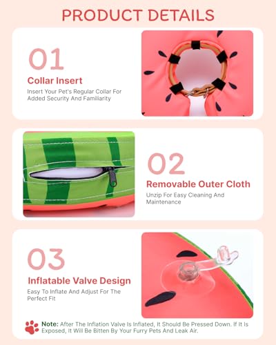 Image of MIDOG Inflatable Dog Cone After Surgery, Donut Collar for Large Dogs, L+