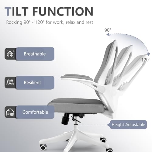 Image of Comfy Office Chair, Adjustable Lumbar Support Desk Chair, Grey
