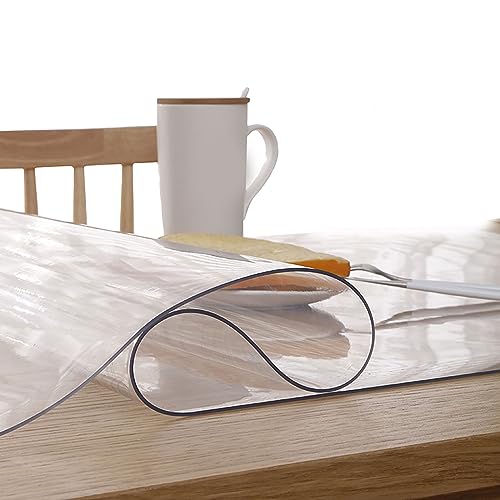 �e�[�u���N���X PVC�� �e�[�u���}�b�g �����` ���� 2mm �@���� �h�� ����h�~ �������H �ϔM �T�C�Y�I���\ �����ȏ_�炩���K���X�f�X�N�g�b�v�̕ی�}�b�g�J�o�[�̂��߂̃_�C�j���O�e�[�u���n�[�h�t���A (140x260cm,�����Ȍ���2mm)