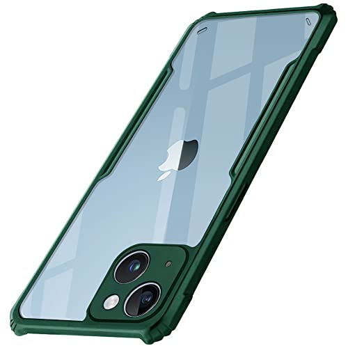 Image of WOW IMAGINE Shock Proof Clear Protective Back Case for Apple iPhone 14 Plus - AirEDGE Technology | 360 Degree Camera Protection | Transparent Hybrid Back Case Mobile Cover - Green