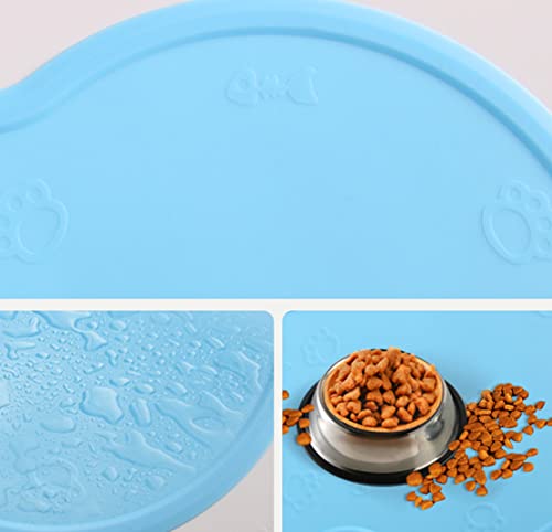Anawakia Napfunterlage Silikon Futtermatte Wasserdicht Anti Rutsch Tiernahrung Matte für Hunde und Katzen Fütterungsmatte Silikonmatte Fressnapfunterlage 48 x 27 cm (Grau)