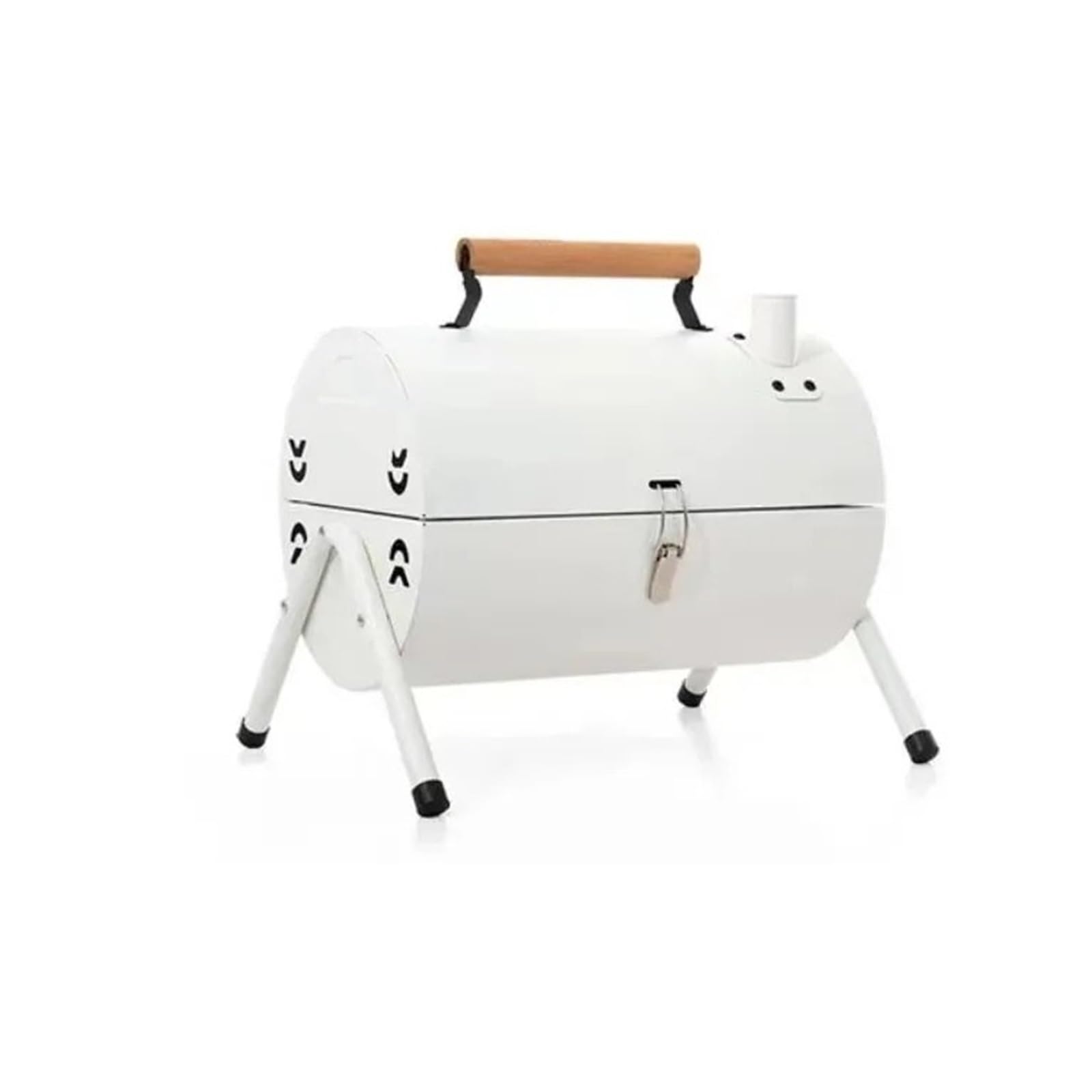 Barbecue portatile a carbonella da tavolo per esterni, piccola griglia per barbecue per cucinare all'aperto, cortile, campeggio, picnic, spiaggia (bianco)