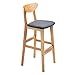Barhocker Küchenfrühstück Barstuhl Holzhocker Mit Rückenlehne Und Wattepad Fußstütze Für Wohnzimmer Balkon Restaurant Pub Cafe(Color:Grau)