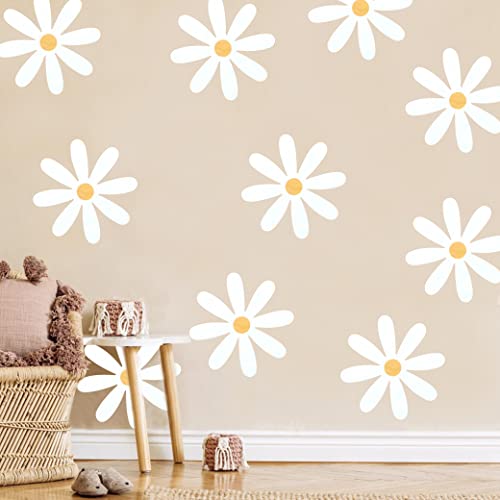 Daisy Wall Decal Flower Vinyl Wall Decals - Big Daisy Stickers For Kids Nursery Wall Art Bedroom Living Room Classroom Decor - Set Of 10 Wall Art Kit #TOP3