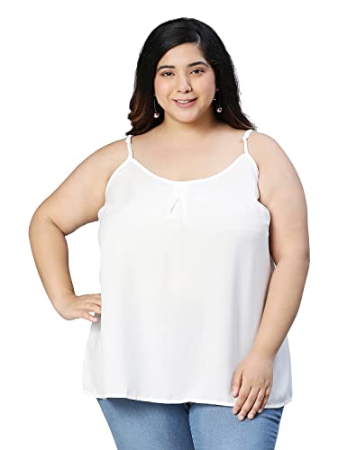 Image of oxolloxo Women Plus Size Solid Shoulder Strap Polyester Top