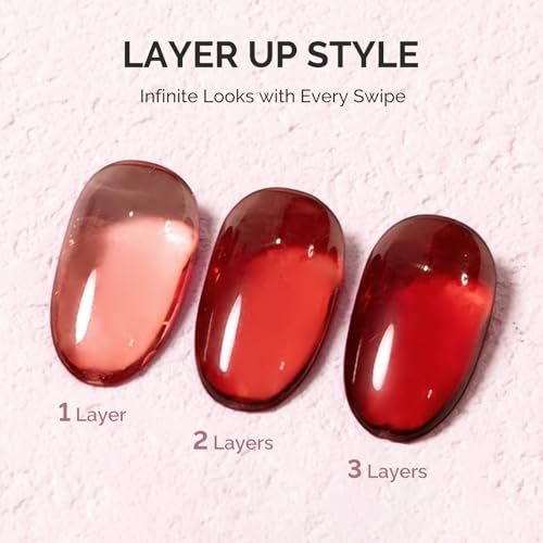 Image of MelodySusie Red Gel Nail Polish, 0.5Fl.oz Jeweliver Jelly Nail Polish Translucent Cherry Red Deep Color Sheer Soak Off UV LED Light Cure Gift for Women Nail Art Manicure JDZ30