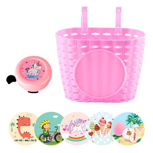 DKINY Fahrradkorb Für Kinder - Abnehmbarer Lenkerkorb Mit Klingel & Deko