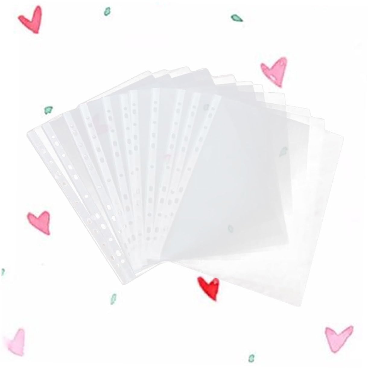 Protector de Hojas Transparente A4 11 Orificios, 100 Piezas | Pvc, Acabado Pulido y Fácil Limpieza, Uso en Colegio y Escuela, para Material Ligero