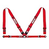 Sparco FIA 4-Point Harness Set 04716M1RS (Color: Red)