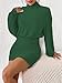 Women's Pullover Sweater Dress Long Lantern Sleeve Turtle Neck Cute Ribbed Knit Bodycon Mini Short Dress 2025 Fall-Grass Green-XL