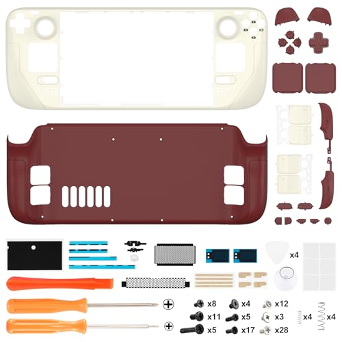 eXtremeRate Carcasa Compatible con Steam Deck LCD Accesorios Protectora Placa de Repuesto Cubierta Funda Case con Botones para Steam Deck-Consola NO Incluida(Estilo Clásico de FC) - imagen 2
