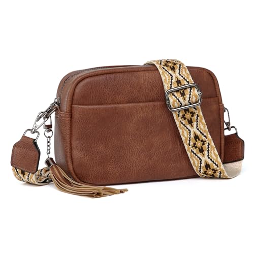 Crossbody Bags for Women,Trendy Vegan Leather Crossbody Purse Shoulder Handbags with RFID Card Slots & Tassel