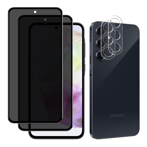 MokaZii Anti-Espion Protecteur Compatible avec Samsung Galaxy A35 5G, [2+2] Anti-Espion Verre Trempé + Caméra Arrière Protecteur, 9H Verre Trempé Dureté...
