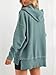Kenhansion Womens Button Up V Neck Hoodies Fall Winter Long Sleeve Pullover Tops Fashion Drop Shoulder Side Slit Hem Outwear (Mint Green,XX-Large)