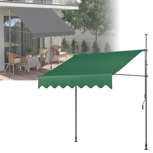 Outdoor Sonnensegel mit Kurbel Einstellbar UV-Beständig...