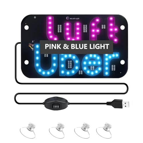 LED Light Sign for Car, Taxi Windshield Light Sign, USB