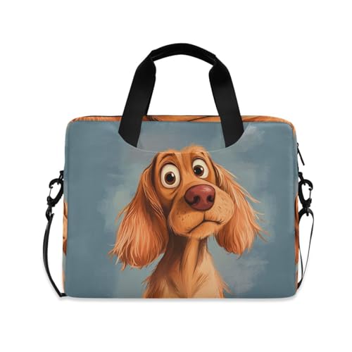 Funda para portátiles 15.6 pulgadas con asa y correa marrón miniatura 1
