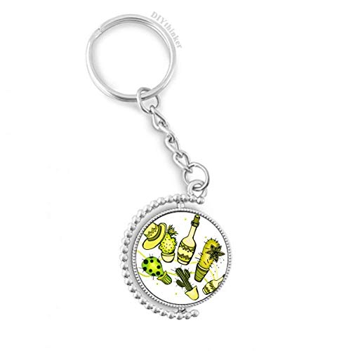 Porte-clés rotatif Mexique cactus desert multicolore 1,2x3,5