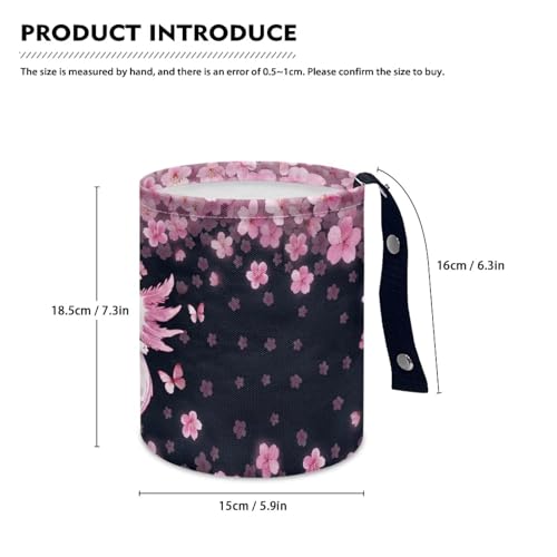 Image of Cherry Blossom Salamander Car Trash Can, Cute Trash Bag, Hanging Car Organizer and Storage Bag, Universal Fit for Front Seat, Back Seat, Floor, Headrest