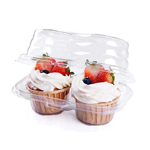 Cupcake Clamshells. 100 pieces BPA Free Clear Plastic Single Individual