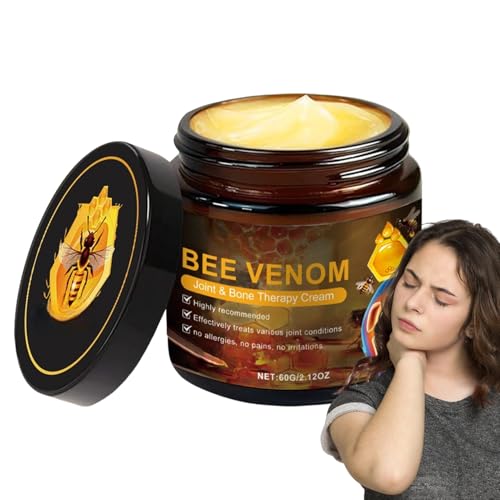 Crema de Huesos y Articulaciones con Veneno de Abeja, 60g Gel de Alta Resistencia para el Cuidado de las Articulaciones, Pomada Curativa para Aliviar el Dolor de la Artritiis, Bálsemo Antiinflamatorio