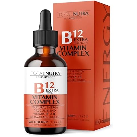 Extra Strength Liquid B12 Vitamin Drops- Vitamins B12, B6, B3- Vegan and Non GMO- Instant Energy, Focus & Metabolism Support with Green Tea, Carnitine & Ginkgo Biloba- Alternative to B Complex Capsule Cover