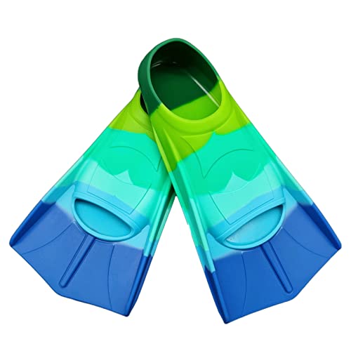 Fadgesy Swimming Training Fins,Comfortable Silicone Flippers for Swimming and Diving,Size Suitable Kids Girls Boys Adults (XXX-Small, Six Colorful-C) by Fadgesy - Used condition - US$17.72