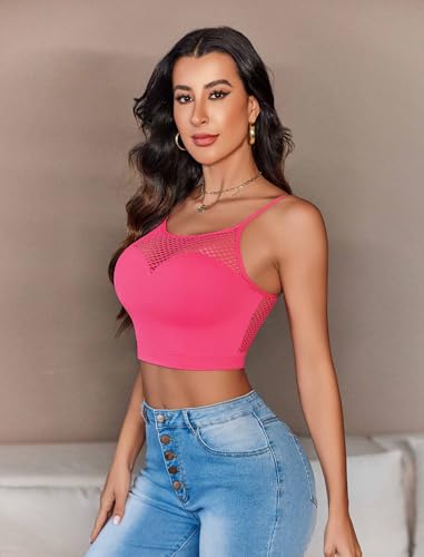 Image of Avidlove Sexy Tops for Women Fishnet Crop Tops Y2k Bralette Hollow Out Camisole Going Out Lingeries Top