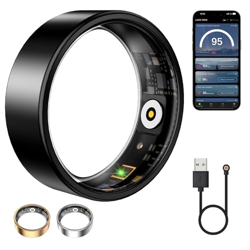 Smart Ring for Women & Men, Fitness Tracker with Heart Rate, Blood Oxygen, Sleep Monitoring, Long-Lasting Battery, IP68  - Detailed View