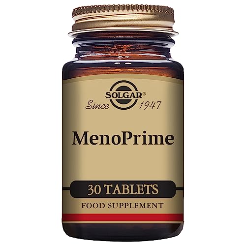 Solgar Menoprime, Mujer, Menopausia, Con Extracto De Azafrán Y Ruibarbo, 30 Cápsulas 200 G, Blanco