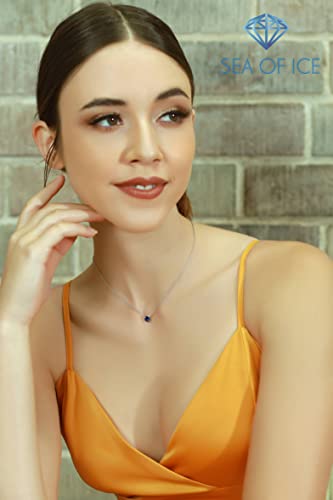 SEA OF ICE Round Austrian Crystals Solitaire Choker necklace – 6mm Round Austrian Crystals Solitaire – 13" Plus 3" Extender – 925 Sterling Silver Jewelry Chain4