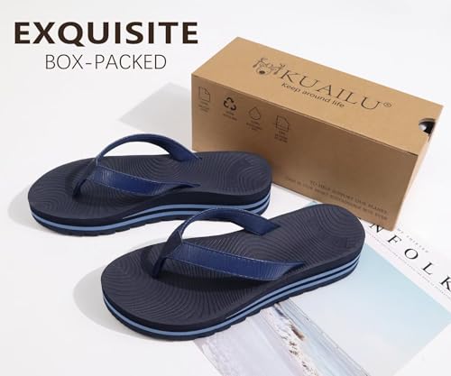 Image of KuaiLu Women's Arch Support Platform Flip Flop Sandals