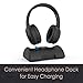 BESIGN BTH01 Wireless Headphones for TV Watching with Bluetooth Transmitter Charging Dock, Bluetooth TV Headsets, 100ft Range No Audio Delay, Digital Optical RCA AUX, Full Black