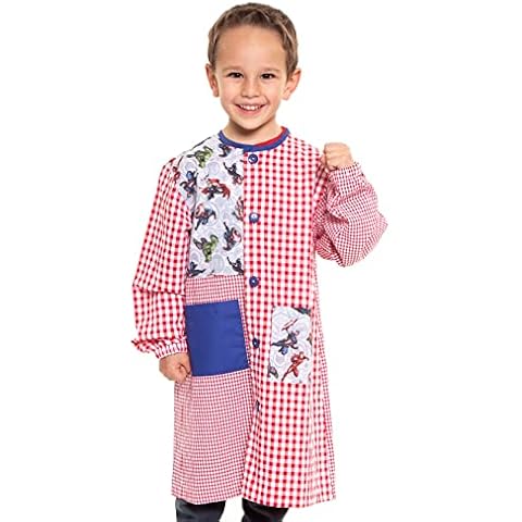Ardeco's - Bata Baby colegio con botones estampado Marvel (8 años) Cover