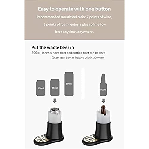 Dispensador portátil de cerveza: convierte cerveza enlatada en barril estilo nitro, espumador vibratorio que mejora el aroma, para los amantes de la cerveza