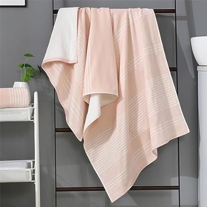 ROLTIN Gaze-Baumwoll-Badetuch-Set für Erwachsene, 70 x 140 cm, weiches und bequemes Badetuch-Set, Handtuch-Set für Erwachsene – Bild 4